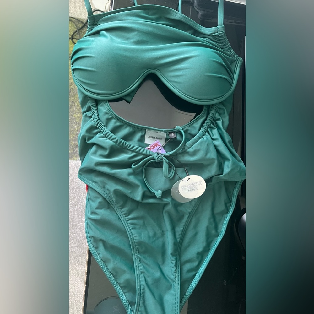 Andrea Iyamah Teal One Piece Swimsuit - Picture 6 of 6